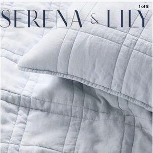 Set of 2 Serena & Lily Verona Quilted Sham Sky (light pale blue) standard size